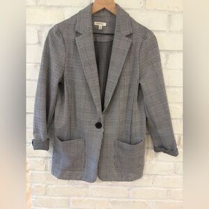 Max Studio Black and White Plaid Women's Blazer